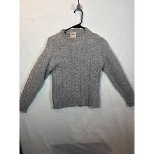 Alan Paine Shetland Wool Cable Knit Sweater Size 40 Gray